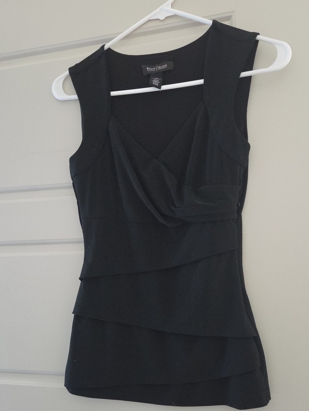 White House Black Market Sleeveless Draped Blouse